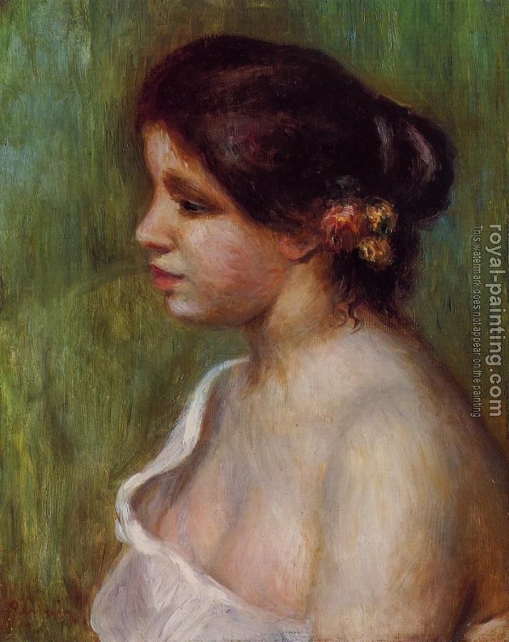 Pierre Auguste Renoir : Bust of a Young Woman with Flowered Ear